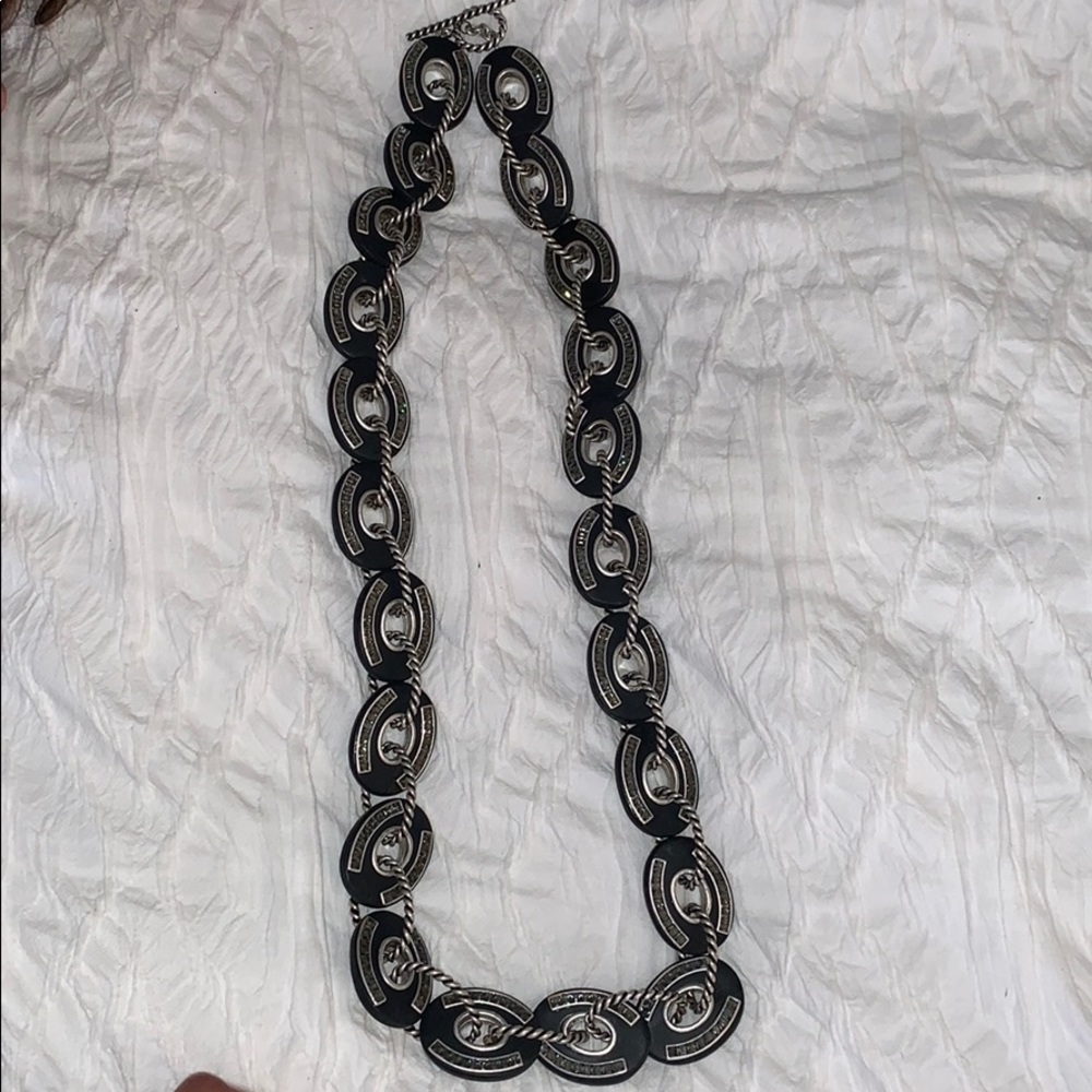 16” Long Silver & Swarovski Necklace. - Picture 2 of 4